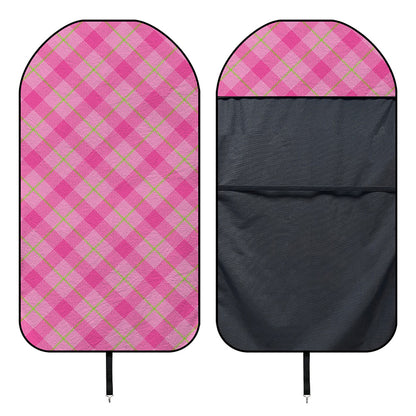 Pink And Green Plaid Pattern Print Waterproof Car Seat Cover