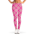 Pink And Green Plaid Pattern Print Women's Leggings