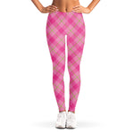 Pink And Green Plaid Pattern Print Women's Leggings