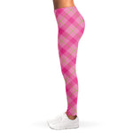 Pink And Green Plaid Pattern Print Women's Leggings