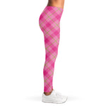 Pink And Green Plaid Pattern Print Women's Leggings