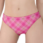 Pink And Green Plaid Pattern Print Women's Panties