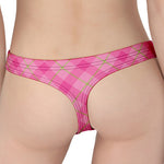 Pink And Green Plaid Pattern Print Women's Thong