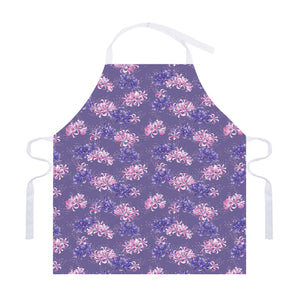 Pink And Purple Japanese Amaryllis Print Adjustable Apron