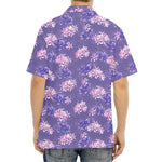 Pink And Purple Japanese Amaryllis Print Aloha Shirt