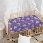 Pink And Purple Japanese Amaryllis Print Baby Crib Sheet