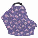 Pink And Purple Japanese Amaryllis Print Baby Seat Cover