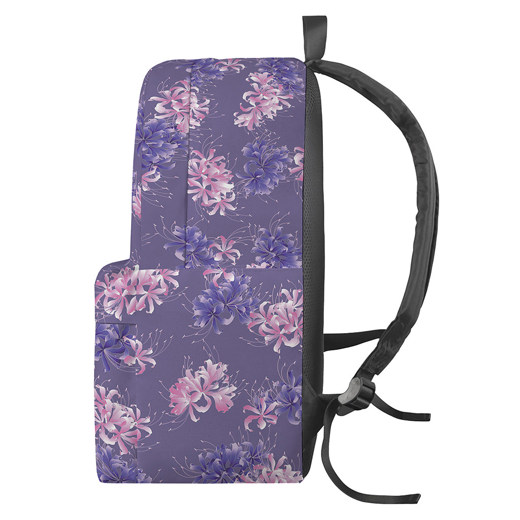 Pink And Purple Japanese Amaryllis Print Backpack