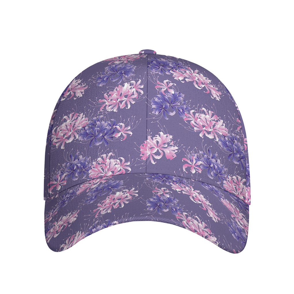 Pink And Purple Japanese Amaryllis Print Baseball Cap