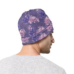 Pink And Purple Japanese Amaryllis Print Beanie