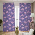 Pink And Purple Japanese Amaryllis Print Dimout Pencil Pleat Curtains