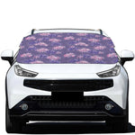 Pink And Purple Japanese Amaryllis Print Car Windshield Snow Cover