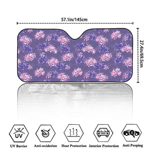 Pink And Purple Japanese Amaryllis Print Car Windshield Sun Shade