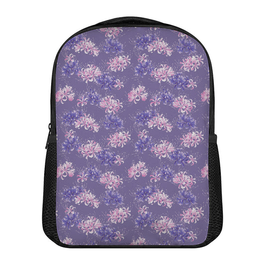 Pink And Purple Japanese Amaryllis Print Casual Backpack