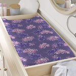 Pink And Purple Japanese Amaryllis Print Changing Pad Cover
