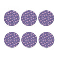 Pink And Purple Japanese Amaryllis Print Coaster Set