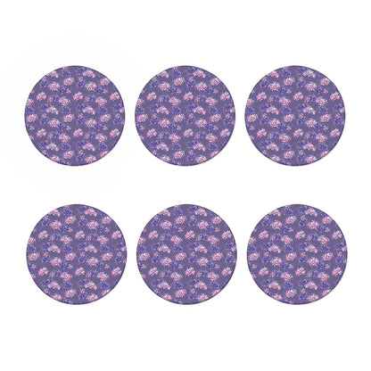 Pink And Purple Japanese Amaryllis Print Coaster Set