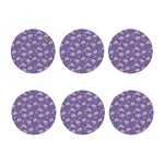Pink And Purple Japanese Amaryllis Print Coaster Set