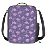 Pink And Purple Japanese Amaryllis Print Crossbody Lunch Bag