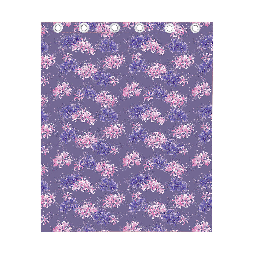 Pink And Purple Japanese Amaryllis Print Curtain