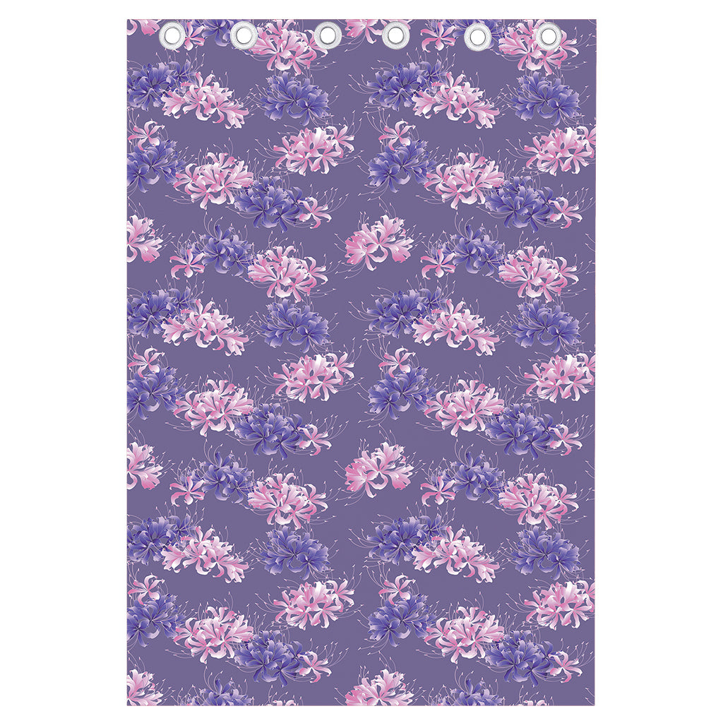 Pink And Purple Japanese Amaryllis Print Curtain
