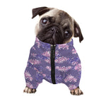 Pink And Purple Japanese Amaryllis Print Dog Zip Up Jacket