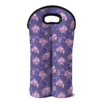 Pink And Purple Japanese Amaryllis Print Double Neoprene Wine Tote