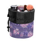 Pink And Purple Japanese Amaryllis Print Drawstring Makeup Bag