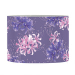 Pink And Purple Japanese Amaryllis Print Drum Lamp Shade