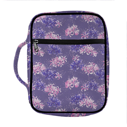 Pink And Purple Japanese Amaryllis Print Front Pocket Bible Bag