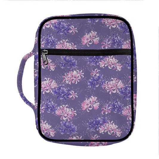 Pink And Purple Japanese Amaryllis Print Front Pocket Bible Bag
