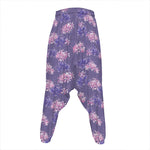 Pink And Purple Japanese Amaryllis Print Hammer Pants