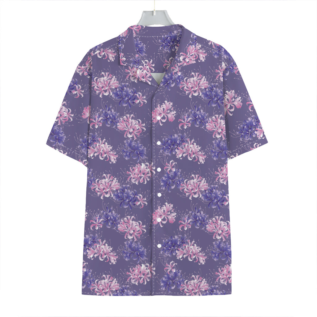 Pink And Purple Japanese Amaryllis Print Hawaiian Shirt