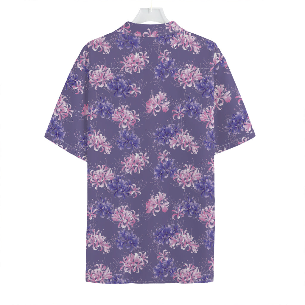 Pink And Purple Japanese Amaryllis Print Hawaiian Shirt