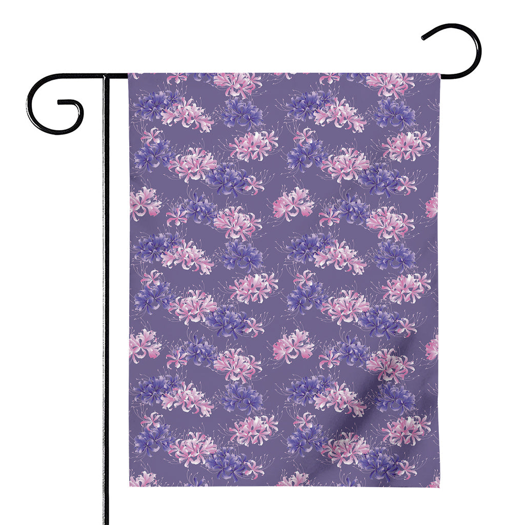 Pink And Purple Japanese Amaryllis Print House Flag
