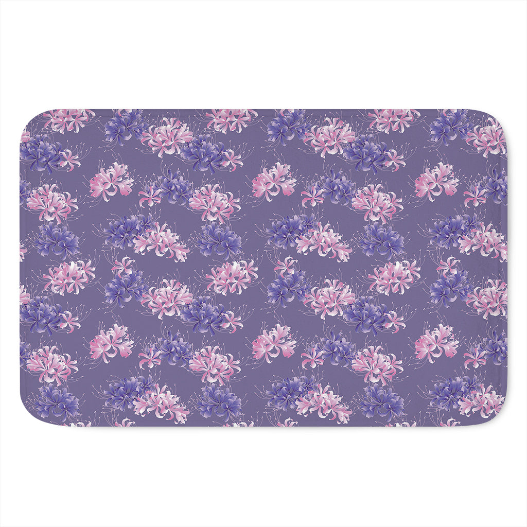 Pink And Purple Japanese Amaryllis Print Indoor Door Mat