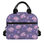 Pink And Purple Japanese Amaryllis Print Insulated Lunch Bag