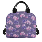 Pink And Purple Japanese Amaryllis Print Insulated Lunch Bag