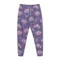Pink And Purple Japanese Amaryllis Print Jogger Pants