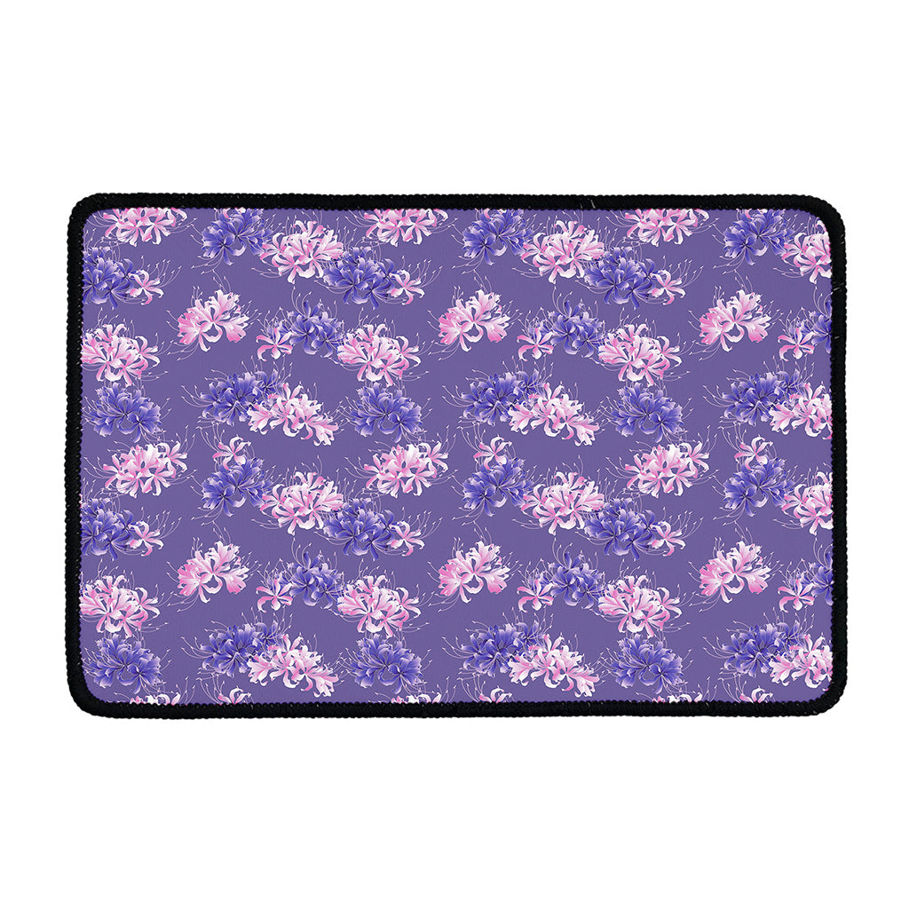 Pink And Purple Japanese Amaryllis Print Kitchen Mat