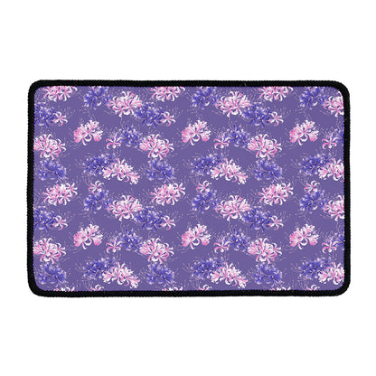Pink And Purple Japanese Amaryllis Print Kitchen Mat