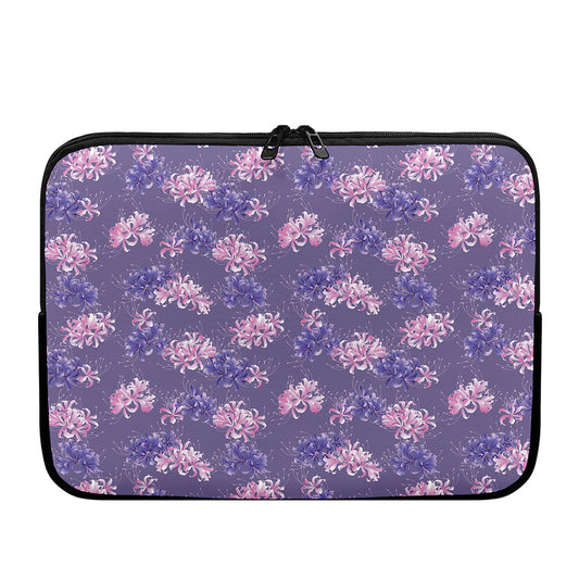 Pink And Purple Japanese Amaryllis Print Laptop Sleeve