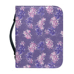 Pink And Purple Japanese Amaryllis Print Leather Bible Cover