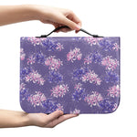 Pink And Purple Japanese Amaryllis Print Leather Bible Cover