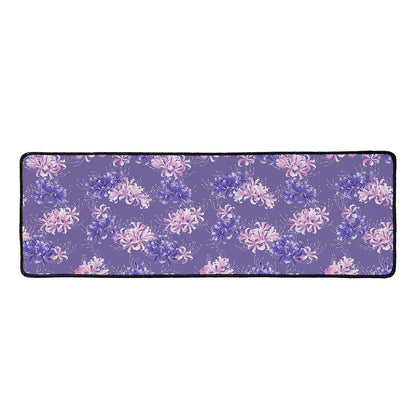 Pink And Purple Japanese Amaryllis Print Long Kitchen Mat
