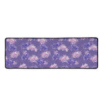 Pink And Purple Japanese Amaryllis Print Long Kitchen Mat