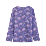 Pink And Purple Japanese Amaryllis Print Long Sleeve Short Coat