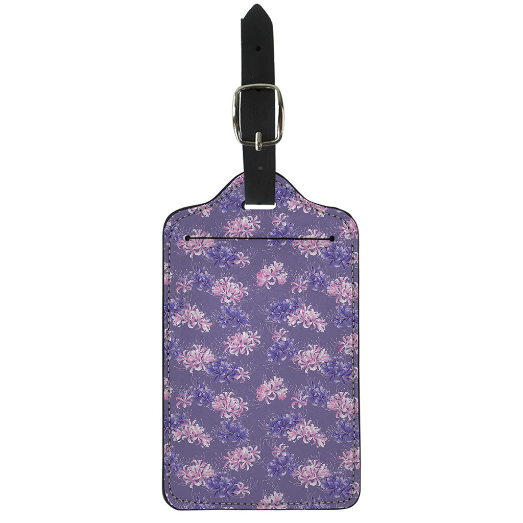 Pink And Purple Japanese Amaryllis Print Luggage Tag