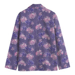 Pink And Purple Japanese Amaryllis Print Men's Blazer