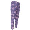 Pink And Purple Japanese Amaryllis Print Men's Compression Pants